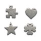 Zamak Charms Puzzle Star Heart Clover Mixed ~20mm
