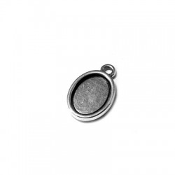 Colgante de Metal Zamak Marco Ovalado 13x17mm (int. 10x14mm)