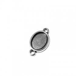 Intercalaire Cadre Ovale en Métal/Zamac, 13x17mm (diam. int. 10x14mm)
