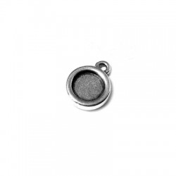 Colgante de Metal Zamak Redondo con Base 10mm (Interior 7mm)