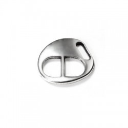 Fermoir une pièce en Métal/Zamac, 14x12mm (Ø 5.2x2.2mm)