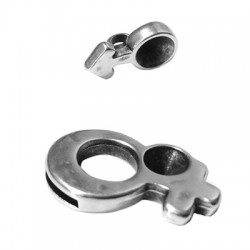 Zamak Toggle Clasp Male & Female Symbol 32x20mm with SS39 Chaton Setting Ø10x2mm