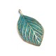 Pendentif Feuille en Métal/Zamac, 30x20mm