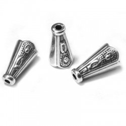 Zamak End Cap Conic Patterned 7x13mm Ø5/1.3mm