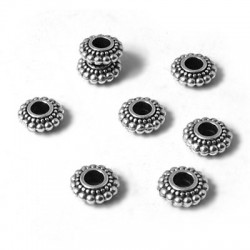 Perle Rondelle en Métal/Zamak, 7mm (Ø 2.3mm)