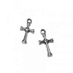 Colgante de Metal Zamak Cruz 11x17mm