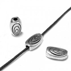 Μεταλλική Ζάμακ Χάντρα Σωληνάκι Οβάλ 10x6x3.3mm Ø1.5mm