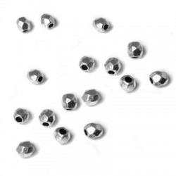 Perle facetée en Métal/Zamak, 4mm (Ø 1.4mm)