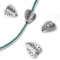 Zamak Bead Heart 8.7x9.6mm Ø1.3mm