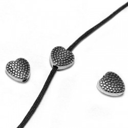 Zamak Bead Heart 7/3mm Ø1.2mm
