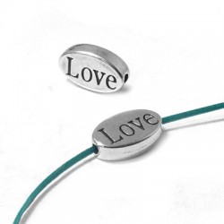Zamak Bead Oval Love 13x8mm Ø1.4mm