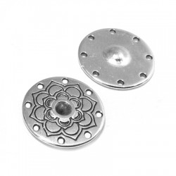 Charm rond en Zamak 1.4 mm. Sertissage 8 Trous 18 mm