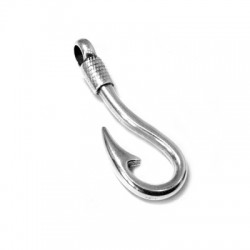 Pendentif Zamak Hameçon 13 x 37 mm