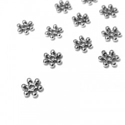 Μεταλλική Ζάμακ Χυτή Χάντρα Λουλούδι 6.7x1.8mm Ø1.2mm