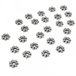 Entrepieza de Metal Zamak Flor 5.6x1.4mm (Ø 1.5mm)