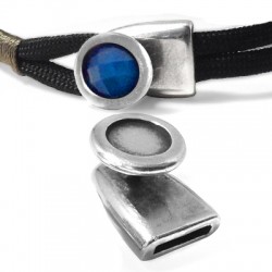 Zamak One Piece Clasp 21x15mm with Flat Back 10mm Setting Ø10.2x2.1mm