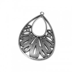 Pendentif Ovale Ethnique en Zamak 30 x 47 mm