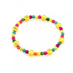 Entrepieza de Metal Zamak Redonda Sonrisa 7x4mm (Ø 2mm) (grosor 4.4mm)