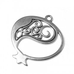 Pendentif Grenade en Métal/Zamac, 47x49mm