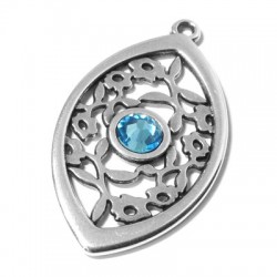 Zamak Pendant Evil Eye with SS34 Flatback Setting 27x45mm