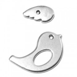 Chiusura a T in Metallo Zama Uccello 25x14mm con Ala 14x7.5mm (Ø 1.3mm)