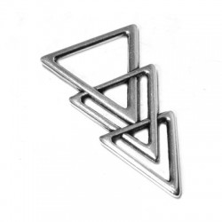 Ciondolo in Metallo Zama Triplo Triangolo 26x45mm