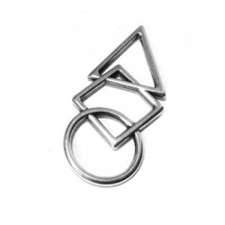 Colgante de Metal Zamak Circulo, Cuadro, Triangulo 21x47mm
