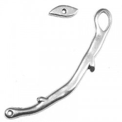 Embout T en Métal/Zamak Branche 60x7mm avec Feuille 12x5mm (Ø 1,5mm)