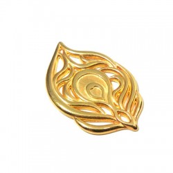Pendentif Feuille en Métal/Zamak, 26x40mm