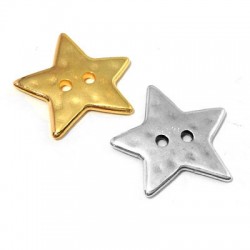 Entrepieza de Metal Zamak Estrella Botón 22mm (Ø1.8mm)