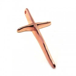 Pendentif Croix en Métal/Zamak, 20x36mm (Ø 1.8mm)