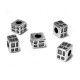 Μεταλλική Ζάμακ Χυτή Χάντρα Κύβος 3x3.7mm Ø1.7mm