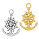 Colgante de Metal Zamak Ancla con Timón de Barco 14x18mm