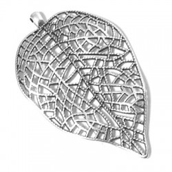 Pendentif Feuille en Métal/Zamak 49x73mm/2,4mm