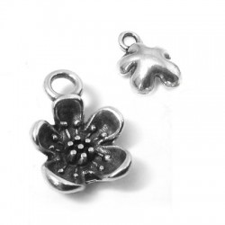 Breloque Fleur en Métal/Zamak 11x4,6mm