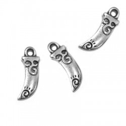 Breloque Corne en Métal/Zamak 6x12mm