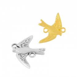 Intercalaire Oiseau en Métal/Zamak 16x22mm