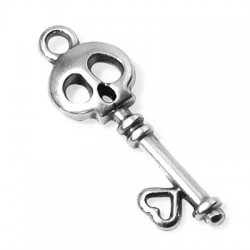 Colgante de Metal Zamak Llave con Calavera 9x23mm
