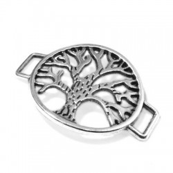 Conector de Metal Zamak Redondo Arbol de la Vida 24mm (Ø 6x2.4mm)