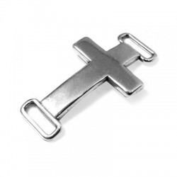 Intercalaire Croix Courbée en Métal/Zamak 30x20mm (Ø 8,5x2,6mm)