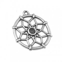 Pendentif Capteur de Rêves en Métal/Zamak 28x2,3mm