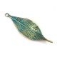 Pendentif Feuille en Métal/Zamak, 16x44mm