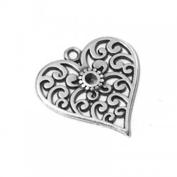 Zamak Charm Heart with PP24 Setting 25mm