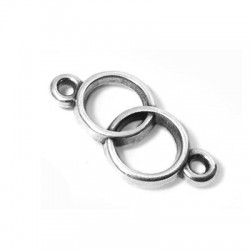 Intercalaire 2 Cercles en Métal/Zamak 18x12mm