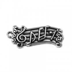 Conector de Metal Zamak Notas en Pentagrama 24x11mm
