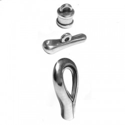 78412651 Chiusura a T in Metallo Zama 54x19mm con Base per Chaton SS24 (Ø 5.2mm)