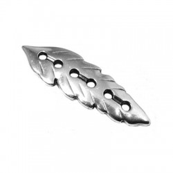 Intercalaire Plume en Métal/Zamak 12x38mm avec 6 Trous (Ø 2mm)