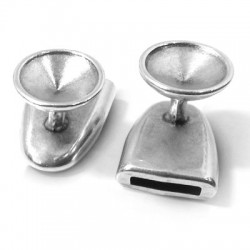 Cierre Una Pieza de Metal Zamak 21x14mm con Base para Rivoli 12mm (Ø 10x2mm)