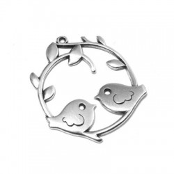 Zamak Pendant Garland with Birds 36x40mm