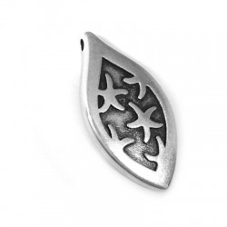 Colgante de Metal Zamak Oval Estrellas de Mar 13x31mm (Ø2mm)